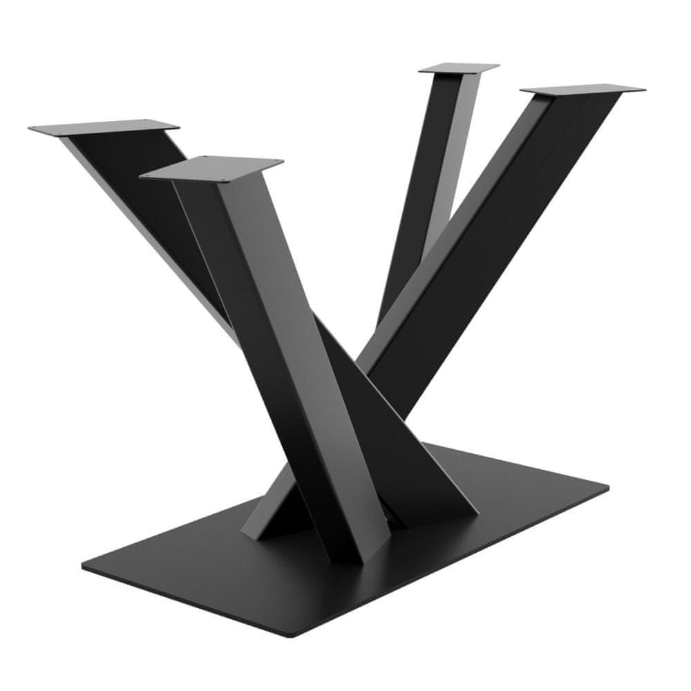 MetaloPro Kovová čierna stolová noha, centrálna stolová podnož, pre až 150 kg ťažké stolové dosky, jedálenský stôl stolík konferenčný stolík obývačko
